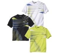 ATLAS FOR MEN - Pack de 3 Camiseta Hombre Manga Corta - Algodón - Cuello Redondo Acanalado - Ideal Verano - Disponibles en Tallas Grandes