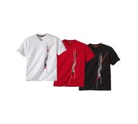 ATLAS FOR MEN - Pack de 3 Camisetas Hombre Manga Corta - T Shirt Básico Verano - Ropa Hombre Casual - Disponibles en Tallas Grandes de la M hasta 5XL