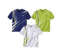 ATLAS FOR MEN - Pack de 3 Camisetas Hombre Manga Corta - T Shirt Básico Verano - Ropa Hombre Casual - Disponibles en Tallas Grandes de la M hasta 5XL