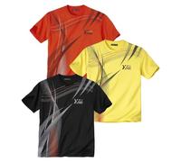 ATLAS FOR MEN - Pack de 3 Camisetas Hombre - T-Shirt de Manga Corta para Verano - Estilo Casual, Confortable y Atemporal - Ropa Básica Esencial - Disponibles en Tallas Grandes de la M hasta 5XL
