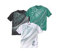 ATLAS FOR MEN - Pack de 3 Camisetas Hombre - T-Shirt de Manga Corta para Verano - Estilo Casual, Confortable y Atemporal - Ropa Básica Esencial - Disponibles en Tallas Grandes de la M hasta 5XL
