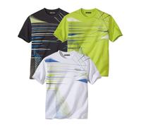 ATLAS FOR MEN - Pack de 3 Camisetas Hombre - T-Shirt de Manga Corta para Verano - Estilo Casual, Confortable y Atemporal - Ropa Básica Esencial - Disponibles en Tallas Grandes de la M hasta 5XL