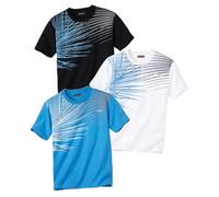 ATLAS FOR MEN - Pack de 3 Camisetas Hombre - T-Shirt de Manga Corta para Verano - Estilo Casual, Confortable y Atemporal - Ropa Básica Esencial - Disponibles en Tallas Grandes de la M hasta 5XL