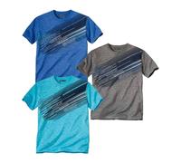 ATLAS FOR MEN - Pack de 3 Camisetas Hombre - T-Shirt de Manga Corta para Verano - Estilo Casual, Confortable y Atemporal - Ropa Básica Esencial - Disponibles en Tallas Grandes de la M hasta 5XL