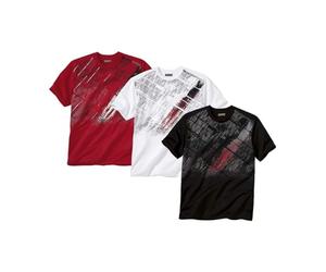 ATLAS FOR MEN - Pack de 3 Camisetas Mangas Cortas Hombre Deporte - Ligeras y Cómodas para Verano - Disponibles en Tallas Grandes de la M hasta 5XL