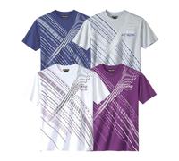 ATLAS FOR MEN - Pack de 4 Camisetas Hombre - Manga Corta - T-Shirt - Ropa de Verano- Dispnibles en Tallas Grandes de la M hasta 5XL
