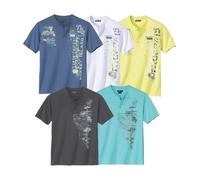 ATLAS FOR MEN - Pack de 5 Camisetas Hombre Manga Corta - Algodón - T Shirt de Verano - Disponibles en Tallas Grandes de la M hatsa 5XL