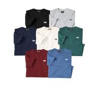 ATLAS FOR MEN - Pack de 7 Camisetas Hombre Algodón Suave - Manga Corta - Cuello Redondo - T Shirt Básico - Ropa Verano - Disponibles en Tallas Grandes de la M hasta 5XL