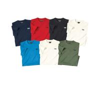 ATLAS FOR MEN - Pack de 7 Camisetas Hombre Algodón Suave - Manga Corta - Cuello Redondo - T Shirt Básico - Ropa Verano - Disponibles en Tallas Grandes de la M hasta 5XL