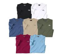 ATLAS FOR MEN - Pack de 7 Camisetas Hombre Algodón Suave - Manga Corta - Cuello Redondo - T Shirt Básico - Ropa Verano - Disponibles en Tallas Grandes de la M hasta 5XL