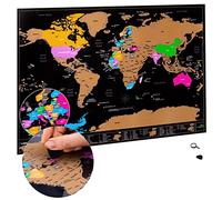 ATLAS & GREEN Mapa Mundi Rascar | Mapa del Mundo para Rascar | Mapa para Marcar Viajes | Scratch Map Rasca Mapa con Equipo de accesorios y tubo
