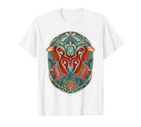 Atlas Moth Vintage Art Nouveau Botánico Camiseta gráfica económica, Hombre, Blanco, L