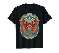 Atlas Moth Vintage Art Nouveau Botánico Camiseta gráfica económica, Hombre, Negro, M