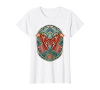 Atlas Moth Vintage Art Nouveau Botánico Camiseta gráfica económica, Mujer, Blanco, L