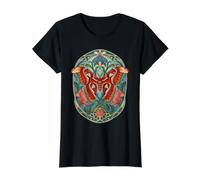 Atlas Moth Vintage Art Nouveau Botánico Camiseta gráfica económica, Mujer, Negro, L
