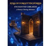 Atlas of Forgotten Worlds: Enchanted Libraries, A Fantasy Coloring Adventure, 50 Unique Fantasy Libraries to Color | Single-Sided Pages | Bold and Easy Line Art