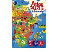 Atlas Puzzle Del Mundo: 5 puzles de 54 piezas (SIN COLECCION)
