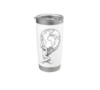 Atlas sosteniendo la Tierra Vaso térmico de acero inoxidable de doble pared