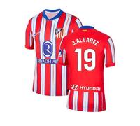 Atletico de Madrid 2024-2025 | Dorsal J. Álvarez 19 | Diseño Temporada Actual | Tejido Transpirable | Estilo fútbol | Detalles Premium | Unisex Deportiva (FR/ES, Letras, S, Regular, Regular)