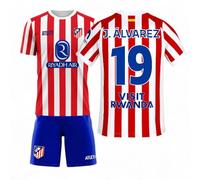 Atletico de Madrid - Camiseta Oficial 25-26 | J. Álvarez #19 | Primera Equipación | Diseño Profesional Patrocinadores Oficiales | Tallas Adulto y Niño | Unisex (FR/ES, Edad, 6 años, Regular)