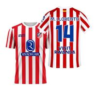 Atletico de Madrid - Camiseta Oficial 25/26 | M. Llorente #14 | Primera Equipación | Rayas Rojas y Blancas Hombre Adulto (FR/ES, Letras, S, Regular, Regular)