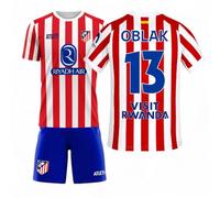 Atletico de Madrid - Camiseta Oficial 25-26 | Oblak #13 | Primera Equipación Portero Producto Licenciado | Escudo Bordado (FR/ES, Edad, 8 años, Regular, Estándar, Rojo y Blanco)