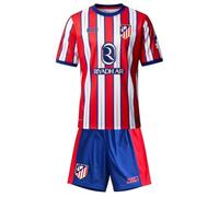 Atletico de Madrid Kit 2024-2025 | Camiseta y pantalón fútbol | Diseño local inspirado en el club | Tejido transpirable | Estilo (Niño, Rojo y Blanco, 4 años)