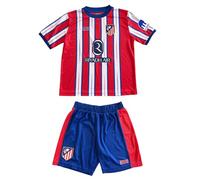Atlético de Madrid - Réplica Oficial Minikit 1ª Equipación 24/25 - Julián Álvarez - Camiseta y Pantalón Infantil - Equipo Rojiblanco - Diseño con Escudo Atleti - Color Rojo y Blanco - Talla 8