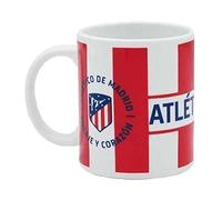 Atlético de Madrid - Taza Desayuno de Cerámica en Caja, Producto Oficial, Capacidad 300 ml, Color Rojo y Blanco (CyP Brands)