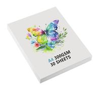 Atliberswo papel acuarela A4 300gr algodon - 30 hojas de acuarela DIN A4 21X29.7CM para acuarela, gouache, acrílico, dibujo, obras de arte DIY