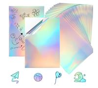 Atliberswo Premium - Lámina holográfica PET A4-20 hojas transparente con revestimiento protector para proyectos industriales y creativos