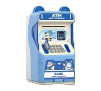 ATM Bank - Piggy Bank | Safe Box, with Music Facial Recognition Simulated Card Slot ATM Machine Kids Safe for Cash Bill Coin Ages Over 3 Home Preschool Learning Birthday