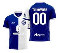 ATM - Camiseta 2ª Equipación Personalizable 23/24 | Diseño Azul y Blanco | Oficial con Logos (FR/ES, Letras, Talla única, XL, Regular, Regular, Azul, ATM, Personalizable)