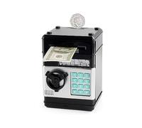 ATM Electrónica Hucha para Niños Juguete - Mini Bancos con Bloqueo de Contraseña & Automático de Dinero Cumpleaños Niños y Niñas de 3 a 12 Años (Negro)