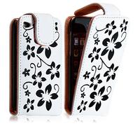 ATM ENTERPRISES Funda Carcasa Funda para Apple iPod 4 G Color Blanco con Flores, Incluye Protector de Pantalla