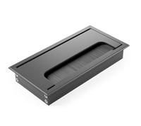 ATM® Pasacables de Aluminio 80 x 160 mm, Pasacables para Muebles, Negro, Pasacables Rectangular de Aluminio para Mesa, Escritorio, Organizador de Cables, Boquilla para Cables con Tapa…