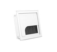 ATM® Pasacables de Aluminio 80 x 80 mm, Pasacables para Muebles, Plateado, Pasacables Rectangular de Aluminio para Mesa, Escritorio, Organizador de Cables, Boquilla para Cables con Tapa