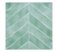 Atmosphera - 2 vinilos Decorativos Caro Chevron 30x30cm Verde Claro