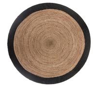 Atmosphera – Alfombra de yute – Borde negro – Diámetro 120 cm