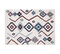 Atmosphera - Alfombra Decorativa (60 x 110 cm), Color Marfil y Azul