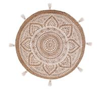 Atmosphera - Alfombra Estampada con borlas Rosalie Yute D78 cm