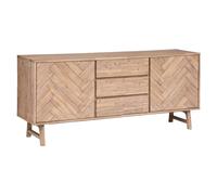 Atmosphera - Aparador bajo Aeris de Madera de Acacia, 180 cm, diseño de Chevron, 2 Puertas, 3 cajones - Almacenamiento para salón y Comedor