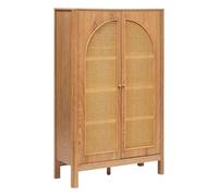 Atmosphera - Armario Tiria, Chapa de Fresno, 2 Puertas de ratán, 92,5 x 40 x 150,5 cm, Estilo Bohemio - para Dormitorio, salón, recibidor
