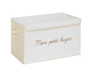 Atmosphera - Baúl de Juguetes Infantil Yuma de bou lanco - 36 x 36 x 57 cm, Plegable, con Tapa - para Dormitorio, baúl de Almacenamiento