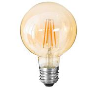 Atmosphera - Bombilla LED 'Globe' ámbar - filamento recto E27 D. 10 cm