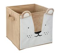 Atmosphera - "Caja de almacenamiento infantil ""León"" - terciopelo - amarillo"