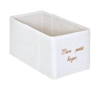 Atmosphera - Caja de Almacenamiento Plegable de Felpa Yuki, 14 x 29 cm, Blanca