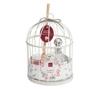Atmosphera - Caja de regalo en forma de jaula «Poésie» - ruibarbo - Rosa - Rojo burdeos
