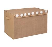 Caja de yute no tejido y borlas marrones