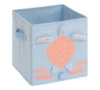 Atmosphera - Cesta de almacenaje Infantil orta 29x29cm Estampado Tortuga Azul